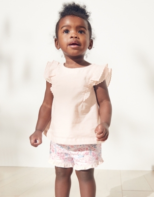 little girl white ruffle blouse