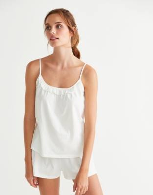 Ruffle Trim Pyjama Set Nightwear & Robes Sale The White Company UK