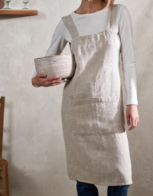 Rustic Linen Cross Back Apron