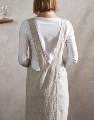 Rustic Linen Cross Back Apron