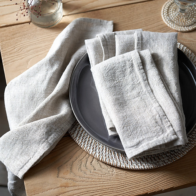 The White Company Natural Rustic Linen Napkins Set of 4 1 Size