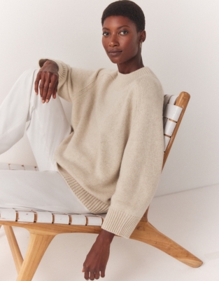 Saddle Shoulder Sweater with Wool All Clothing Sale The White