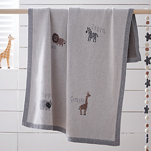 Safari Alphabet Organic Cotton Baby Blanket