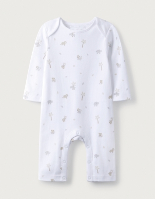 Safari Jungle Print Sleepsuit | Newborn & Unisex | The White Company UK
