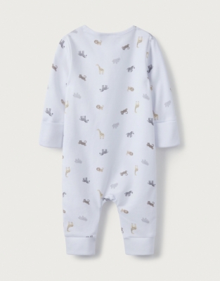 Safari-Print Zip Sleepsuit | Baby Sale | The White Company US