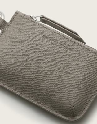 Saffiano Leather Coin Purse Keyring