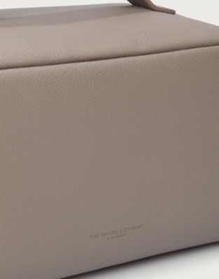 Saffiano Leather Fold Out Make Up Case - Hot Chocolate