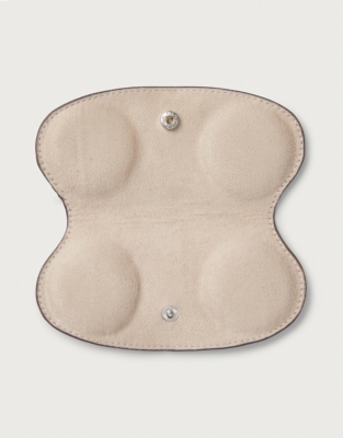 Saffiano Leather Glasses Case - Almond