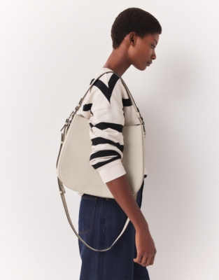 Saffiano Leather Hobo Bag