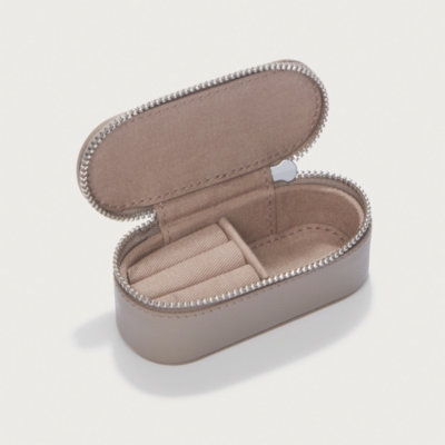 Saffiano Leather Mini Travel Jewellery Case