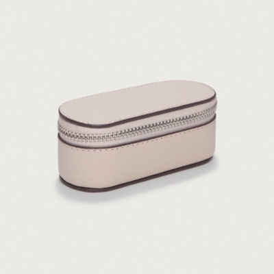 Saffiano Leather Mini Travel Jewellery Case