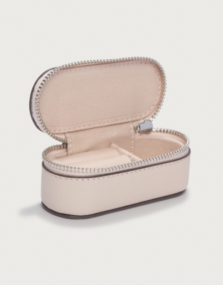 Saffiano Leather Mini Travel Jewellery Case