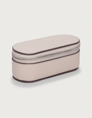 Saffiano Leather Mini Travel Jewellery Case