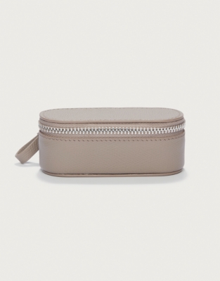 Saffiano Leather Mini Travel Jewellery Case