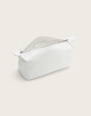 Saffiano Leather Small Wash Bag - Porcelain
