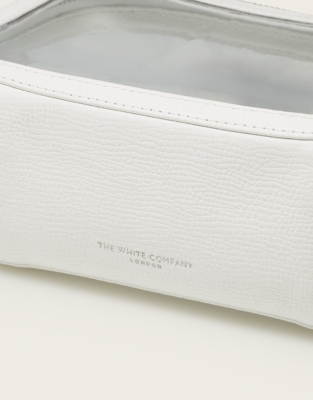 Saffiano Leather-Trimmed Inflight Clear Cosmetic Case