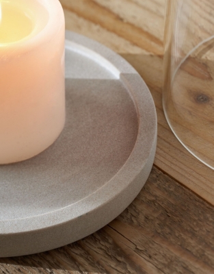 Sandstone Glass Hurricane Candle Holder – Large