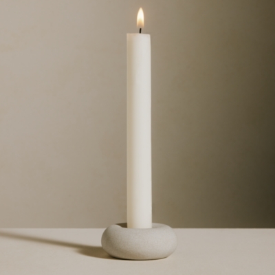 Sandstone Pebble Dinner Candle Holder