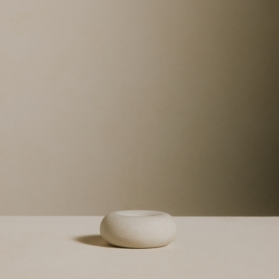 Sandstone Pebble Dinner Candle Holder