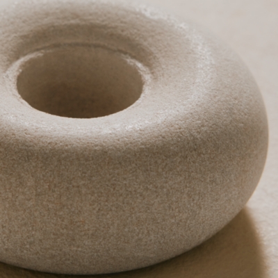 Sandstone Pebble Dinner Candle Holder