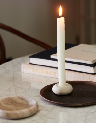 Sandstone Pebble Dinner Candle Holder