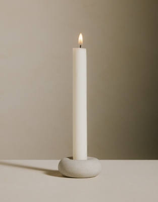 Sandstone Pebble Dinner Candle Holder
