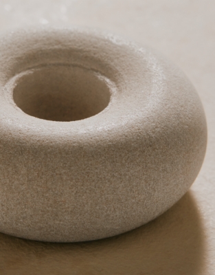 Sandstone Pebble Dinner Candle Holder
