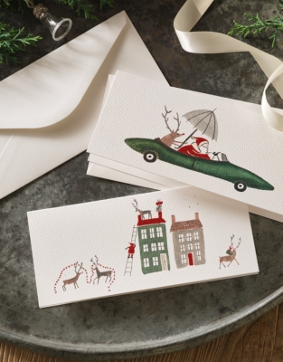 Santa and Reindeer Charity Christmas Card – Set of 12