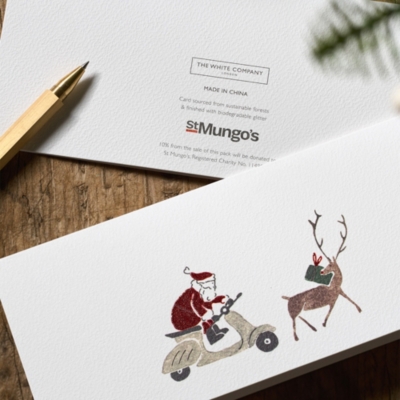 Santa and Reindeer Charity Christmas Cards – Set of 12
