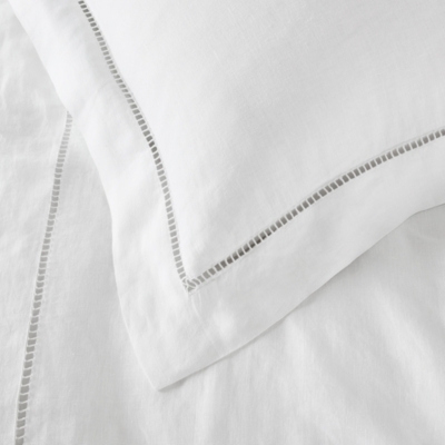 Santorini Linen Oxford Pillowcase with Border Single Santorini