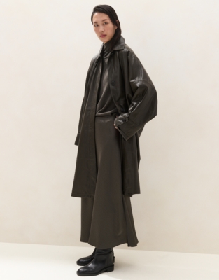 Satin Bias Cut Skirt - Eucalyptus