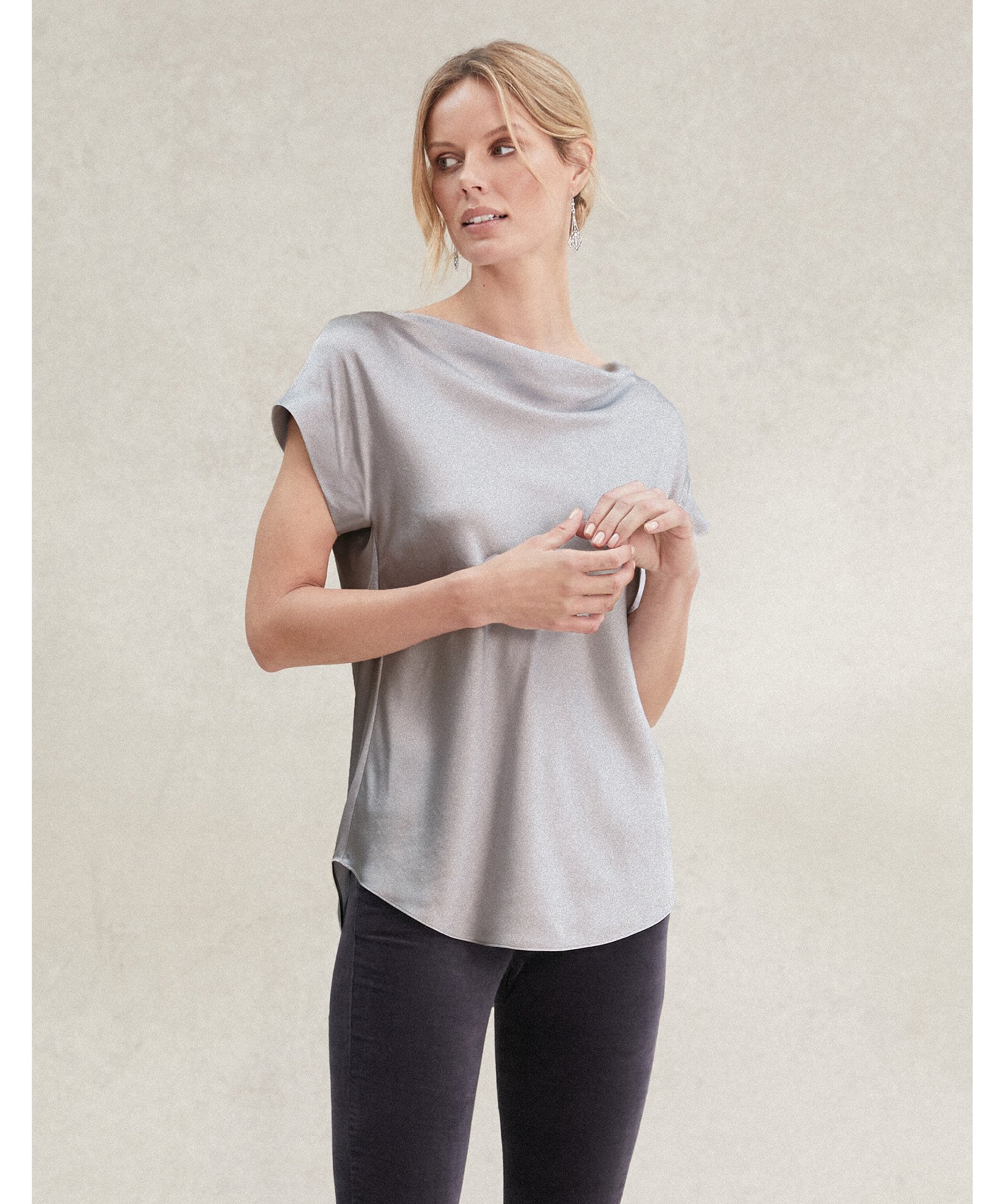 Satin Cowl Neck Top | All Clothing Sale | The White Company US