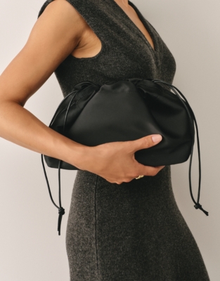 Satin Drawstring Clutch