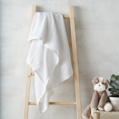 White company baby outlet blanket