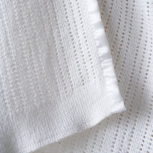 Satin Edged Cellular Baby Blanket | Baby Blankets | The White Company UK