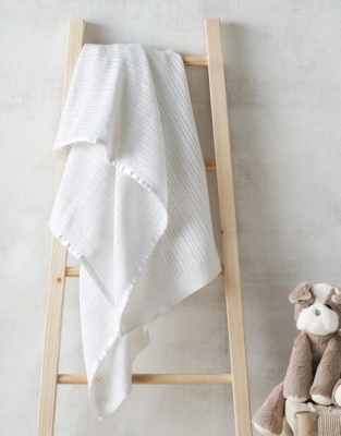 Satin Edged Cellular Baby Blanket