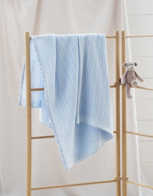 Satin Edged Cellular Baby Blanket