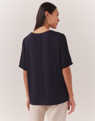 Satin Front Jersey T-Shirt 