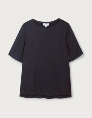 Satin Front Jersey T-Shirt 