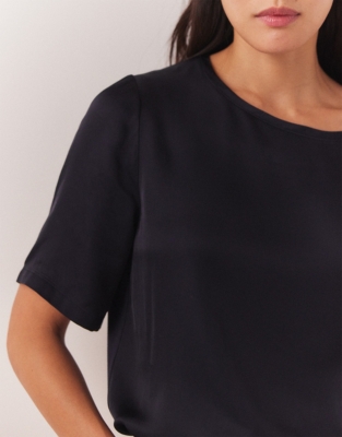 Satin Front Jersey T-Shirt 