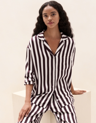 Satin Stripe Relaxed Pyjama Set