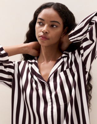 Satin Stripe Relaxed Pyjama Set