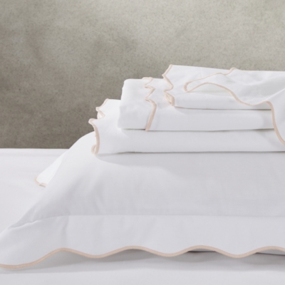 Scallop Edge Flat Sheet Scallop Edge Bed Linen Collection Bed Linen