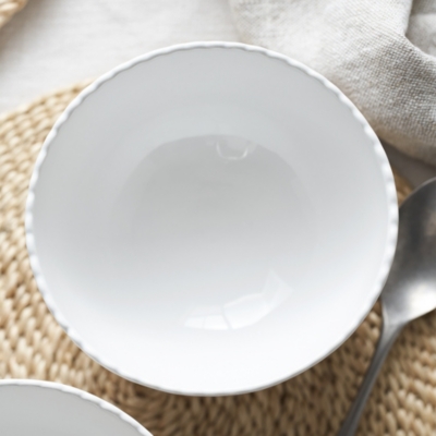 Scalloped Cereal Bowls Set of 2 Home Accessories Sale The White