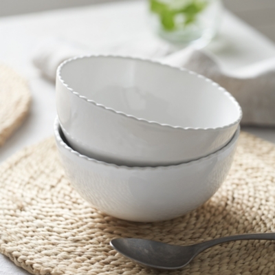 Scalloped Cereal Bowls Set of 2 Tableware The White Company US
