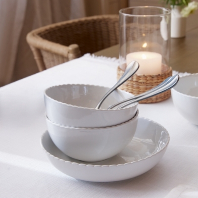 Buy White Malvern Embossed Set of 4 Pasta Bowls from the Next UK online shop