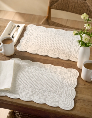 Scalloped Quilted Placemats – Set of 2