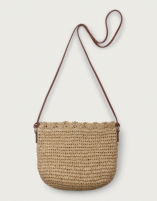 Scalloped Straw Cross Body Bag | Handbags & Wallets | The White Company US