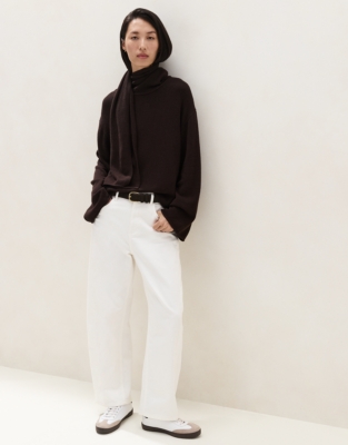 Scarf Jumper with Cashmere - Dark Chocolate