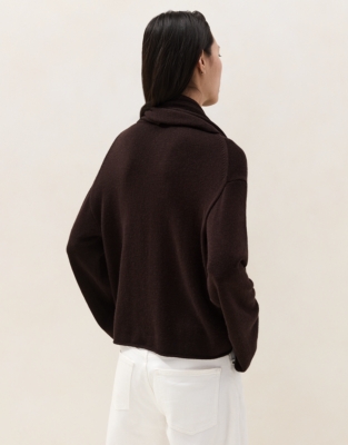 Scarf Jumper with Cashmere - Dark Chocolate